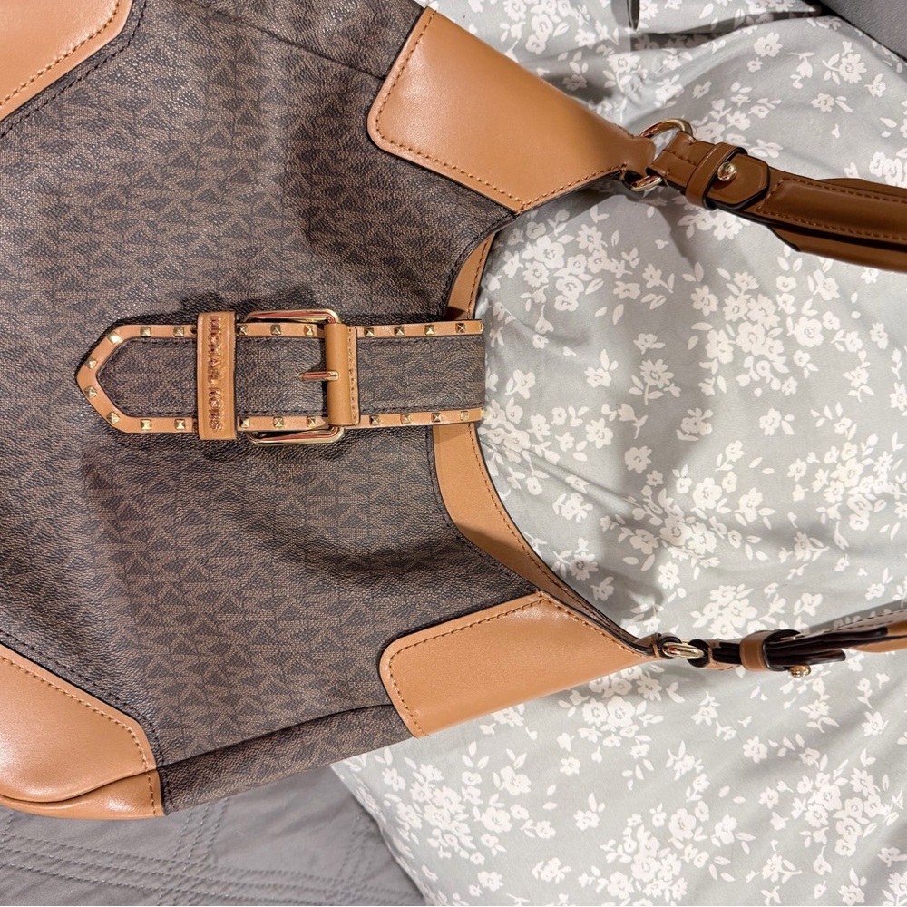 Brown and Tan Designer Women's Bag